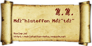 Mühlsteffen Máté névjegykártya